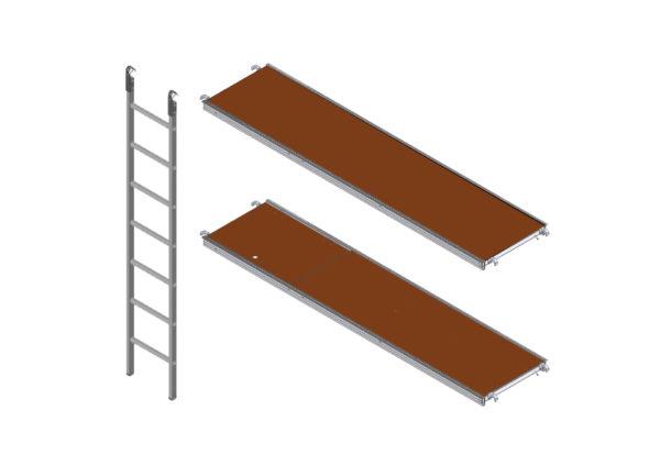 Echafaudage de façade FORTALU multidirectionnel 88m² pignon (PACK_PLANCHERS_ALU_BOIS)